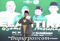 Foto : Wakil Bupati Sumenep KH. Imam Hasyim ketika sedang memberikan sambutan.