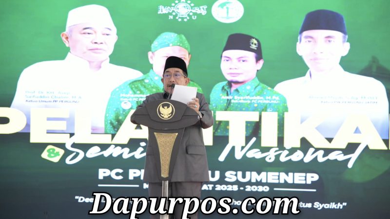 Foto : Wakil Bupati Sumenep KH. Imam Hasyim ketika sedang memberikan sambutan.