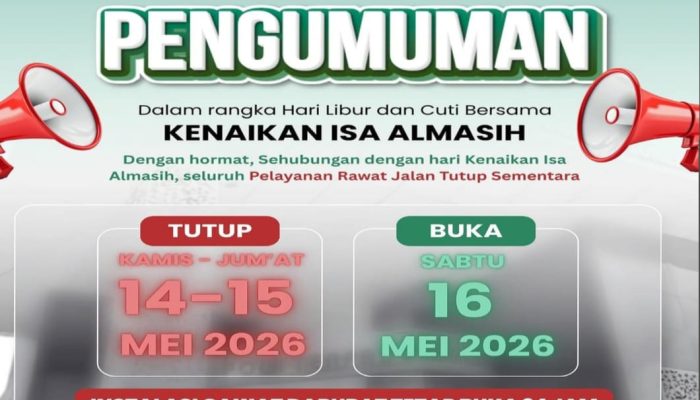 Libur Kenaikan Isa Almasih, RSUD dr Moh Anwar Sumenep Hentikan Sementara Layanan Rawat Jalan