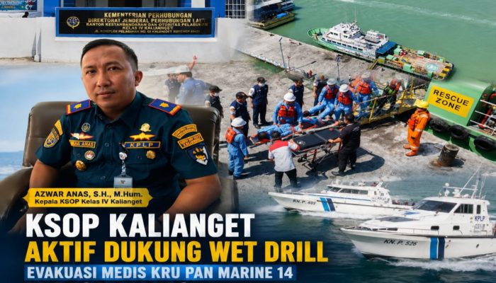 KSOP Kalianget Aktif Dukung Wet Drill Evakuasi Medis Kru Kapal Pan Marine 14 di Blok Maleo